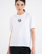 KARL LAGERFELD JEANS Тениска с монограм и лого Черен/Мръснобял