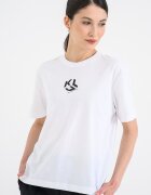KARL LAGERFELD JEANS Тениска с монограм и лого Черен/Мръснобял