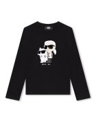 KARL LAGERFELD KIDS Блуза с лого Бял/Черен