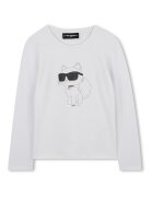 KARL LAGERFELD KIDS Блуза с памук с лого Златист/Светло сив