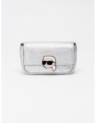 KARL LAGERFELD KIDS Чанта през рамо с метално бляскаво лого - Сребрист