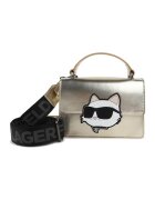 KARL LAGERFELD KIDS Чанта през рамото с лого - Златист/Черен
