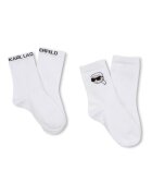 KARL LAGERFELD KIDS Чорапи с лого - 2 чифта Бял