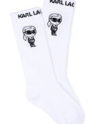KARL LAGERFELD KIDS Дълги чорапи с принт Избеляло черно/Бял