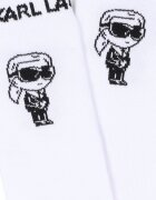 KARL LAGERFELD KIDS Дълги чорапи с принт Избеляло черно/Бял