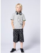 KARL LAGERFELD KIDS Дънкови бермуди с лого - Сив/Избеляло черно