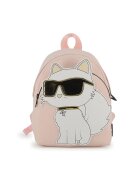 KARL LAGERFELD KIDS Десенирана раница с регулируеми презрамки - Пастелнорозов