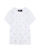 KARL LAGERFELD KIDS Детска тениска Karl Lagerfeld за момичета - Z30571 10 - Органичен памук/модал - Бяла