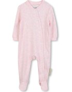 KARL LAGERFELD KIDS Гащеризон с десен - шапка и лигавник - 3 части - Бял/Светлорозов