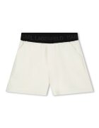 KARL LAGERFELD KIDS Къс панталон от еко кожа с бляскаво лого