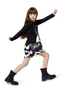 KARL LAGERFELD KIDS Къс панталон с пайети - Бял/Черен