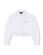 KARL LAGERFELD KIDS Къса риза с лого Избеляло черно/Мръснобял