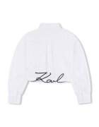 KARL LAGERFELD KIDS Къса риза с лого Избеляло черно/Мръснобял