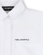 KARL LAGERFELD KIDS Къса риза с лого Избеляло черно/Мръснобял