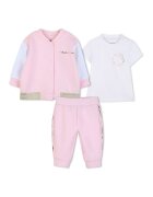 KARL LAGERFELD KIDS Комплект - 3 части - Бял/Бледо розово/Светлосин