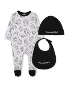 KARL LAGERFELD KIDS Комплект - 3 части - Черен/Светло сив