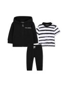 KARL LAGERFELD KIDS Комплект с качулка - 3 части - Избеляло черно/Бял