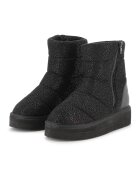 KARL LAGERFELD KIDS Кожени боти от текстил с цип Черен/Сребрист
