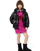 KARL LAGERFELD KIDS Кожени боти от текстил с цип Черен/Сребрист