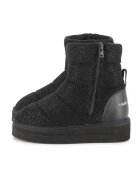 KARL LAGERFELD KIDS Кожени боти от текстил с цип - Черен/Сребрист