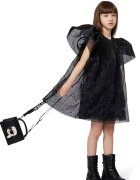 KARL LAGERFELD KIDS Кожени боти с декоративни камъни Черен