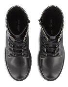 KARL LAGERFELD KIDS Кожени боти с декоративни камъни Черен