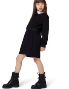 KARL LAGERFELD KIDS Кожени боти с декоративни камъни Черен