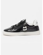 KARL LAGERFELD KIDS Кожени спортни обувки с брокат - Бял/Черен