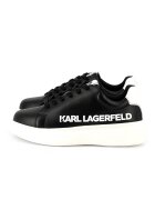 KARL LAGERFELD KIDS Кожени спортни обувки с лого - Бял/Черен