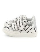 KARL LAGERFELD KIDS Кожени спортни обувки с лого - Черен/Мръснобял/Сребрист