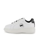 KARL LAGERFELD KIDS Кожени спортни обувки с монограм - Бял