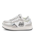 KARL LAGERFELD KIDS Кожени спортни обувки с велур - Бял/Сиво-бежов