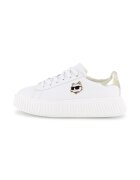 KARL LAGERFELD KIDS Кожени спортни обувки - Златист/Мръснобял