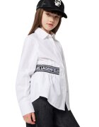 KARL LAGERFELD KIDS Памучна риза с лого Черен/Бял