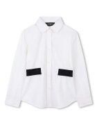 KARL LAGERFELD KIDS Памучна риза с лого Черен/Бял