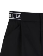KARL LAGERFELD KIDS Памучна риза с шорти Черен/Бял