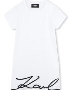 KARL LAGERFELD KIDS Памучна рокля с лого - Черен/Бял