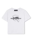 KARL LAGERFELD KIDS Памучна тениска с лого Черен/Мръснобял