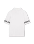 KARL LAGERFELD KIDS Памучна тениска с яка Избеляло черно/Бял