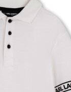 KARL LAGERFELD KIDS Памучна тениска с яка Избеляло черно/Бял