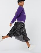 KARL LAGERFELD KIDS Плисирана пола с лого на талията Тъмносребрист