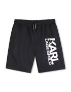 KARL LAGERFELD KIDS Плувни бермуди с лого Черен/Бял
