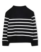 KARL LAGERFELD KIDS Пуловер с райе Слонова кост/Черен
