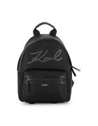 KARL LAGERFELD KIDS Раница от еко кожа с декоративни камъни Черен