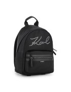 KARL LAGERFELD KIDS Раница от еко кожа с декоративни камъни Черен