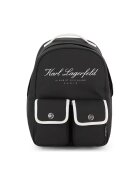 KARL LAGERFELD KIDS Раница с лого и джобове с капаче - Черен