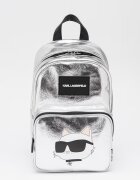 KARL LAGERFELD KIDS Раница с метално лого Сребрист