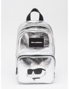 KARL LAGERFELD KIDS Раница с метално лого - Сребрист