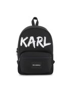 KARL LAGERFELD KIDS Раница с омекотен гръб и лого - Черен