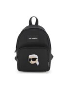 KARL LAGERFELD KIDS Раница с омекотен гръб и лого - Черен/Бял